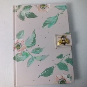Punch Studio Pink Floral Flap Journal Jeweled Bee Close Giftable